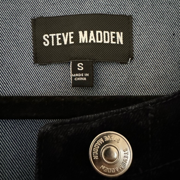 Steve Madden Trucker Jacket Blue Velvet Denim - Picture 7 of 7